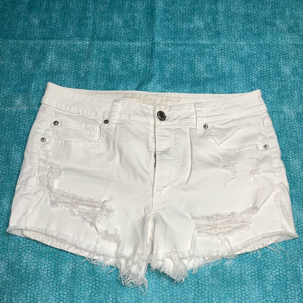 American Eagle White Jean Shorts